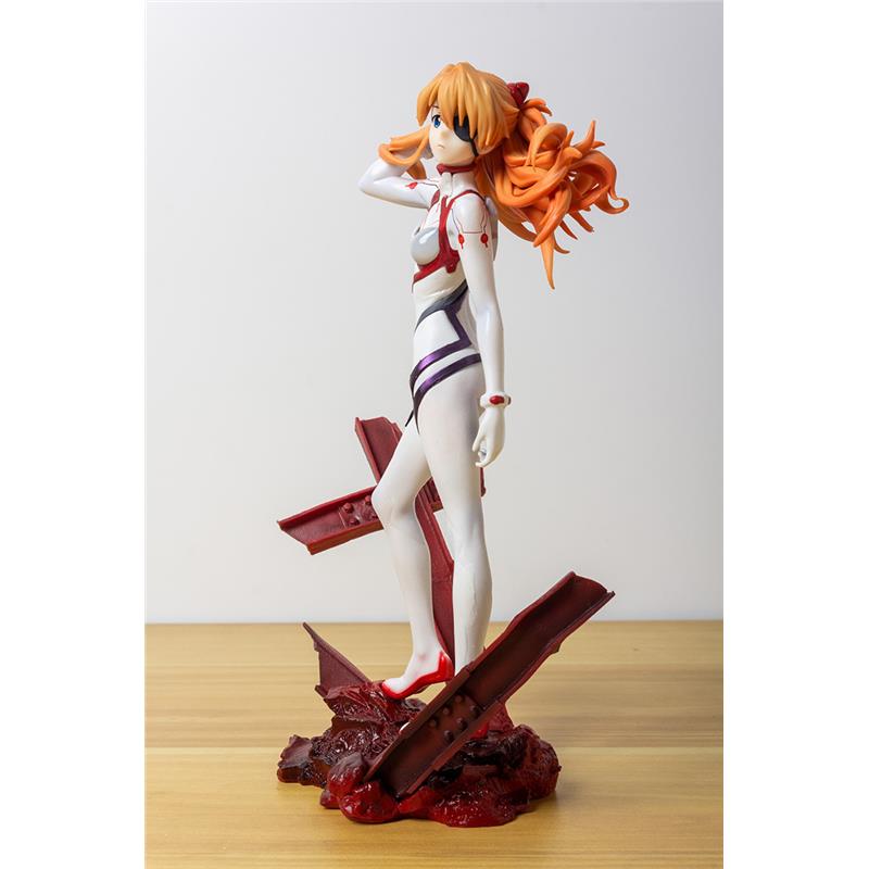 27CM Anime Shin Gekijouban Souryuu Asuka Langley Figure 1/7 Last Mission Combat Suit Scene Model Toy Gift Action
