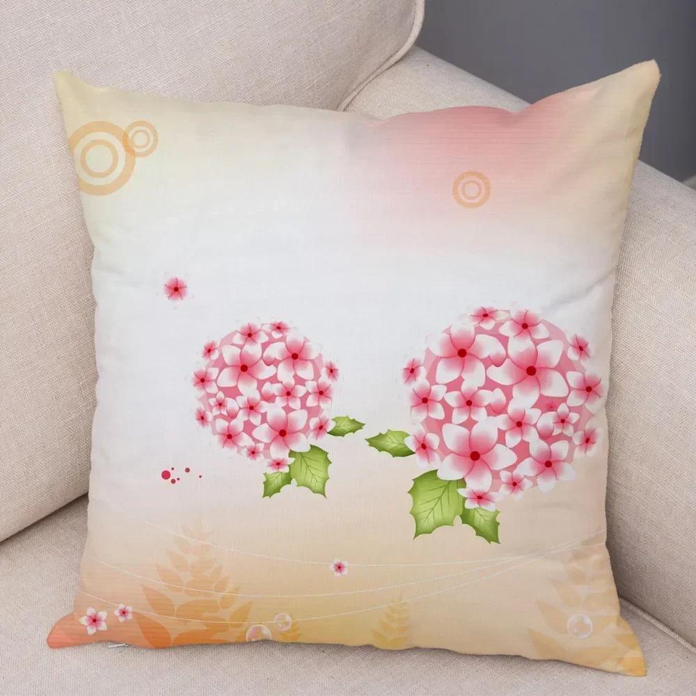 Customizable Bedroom Living Room Sofa Family Geometric Pillowcase Colorful Flower Printing Group Decoration Pillowcase