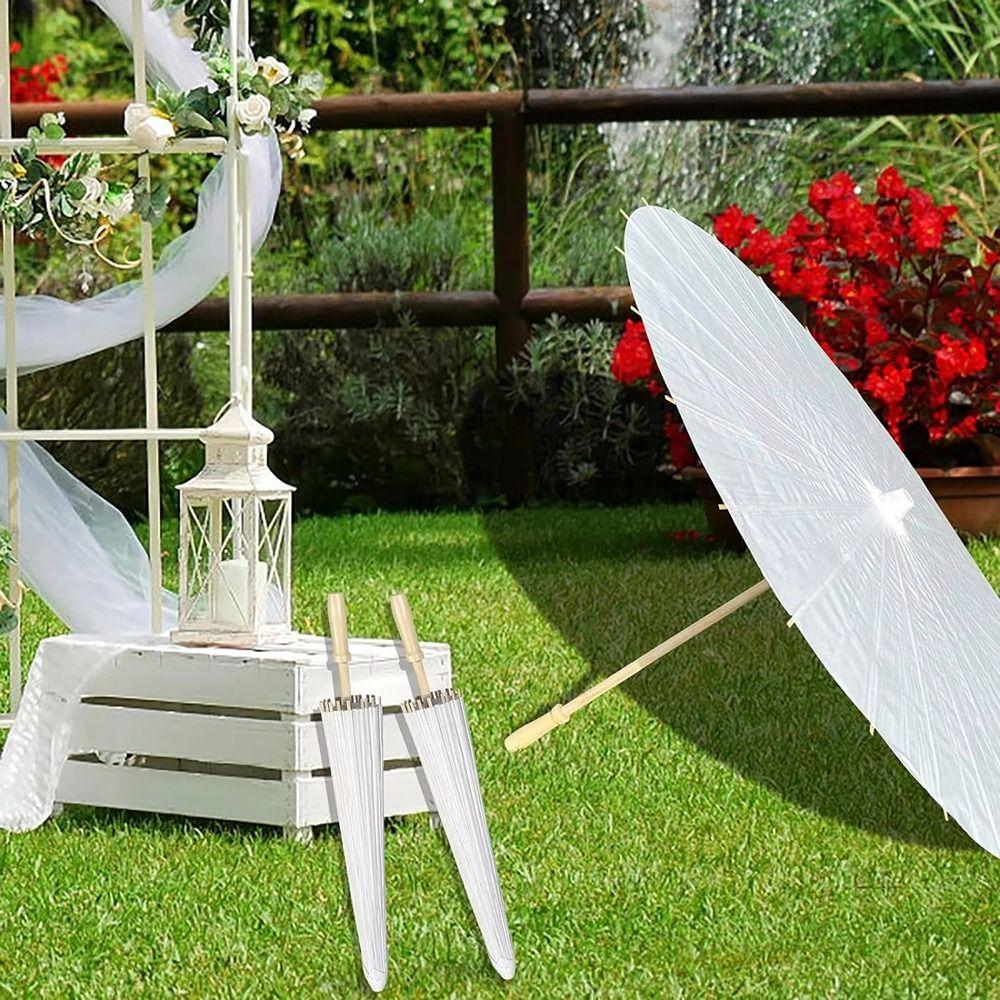 1Pcs Dia 60/84cm Paper Umbrella Long-handle Photography Prop  for Anniversary Wedding Party