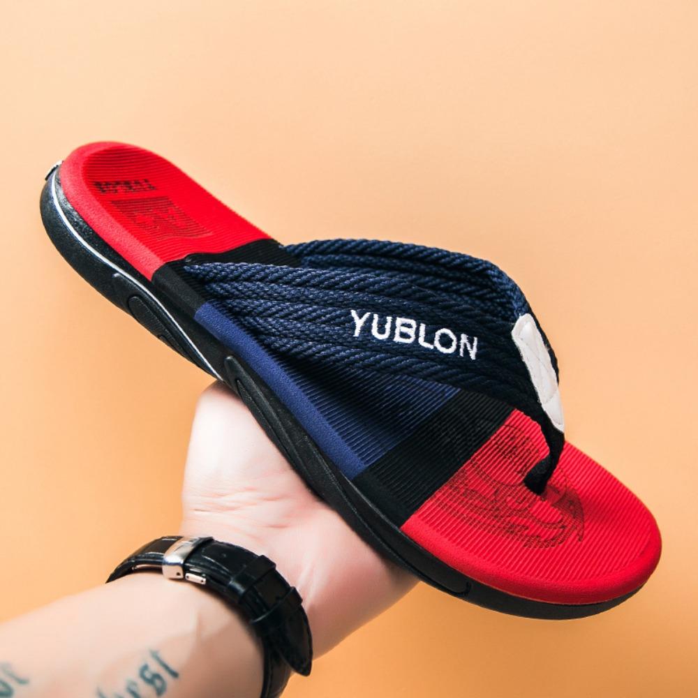 Модные мужские шлепанцы летние пляжные шлепанцы мужские повседневные дышащие утолщенные — фото 4