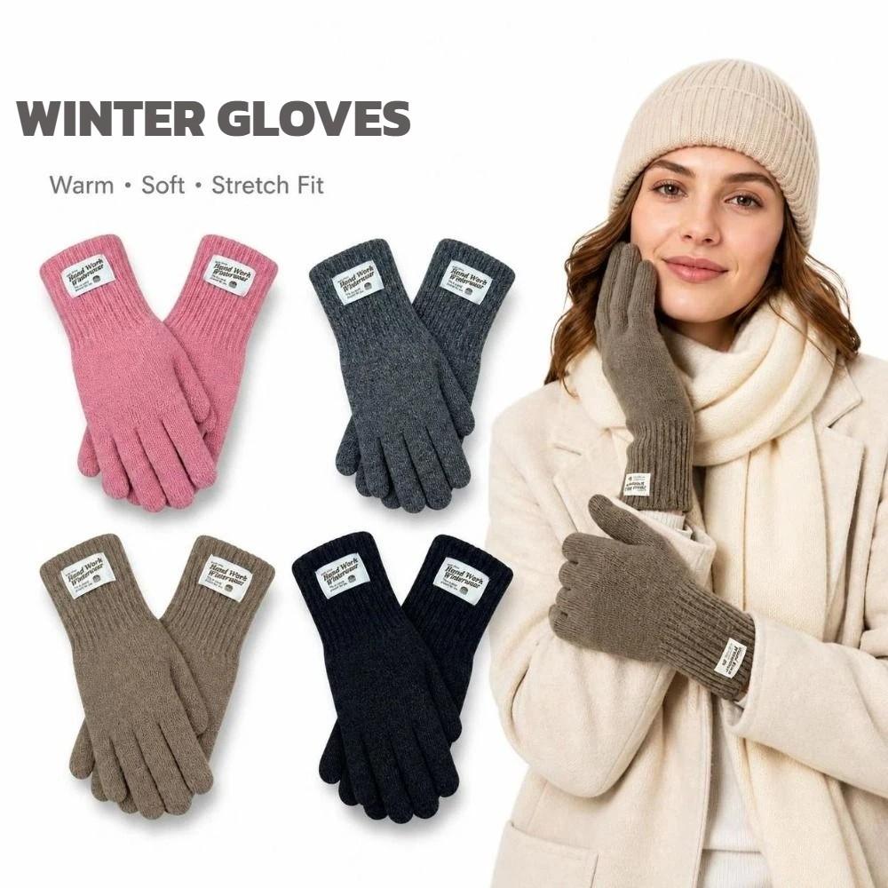 Unisex Warm Gloves Elastic Cuff Winter Gloves Fashionable Knitted Gloves Winter