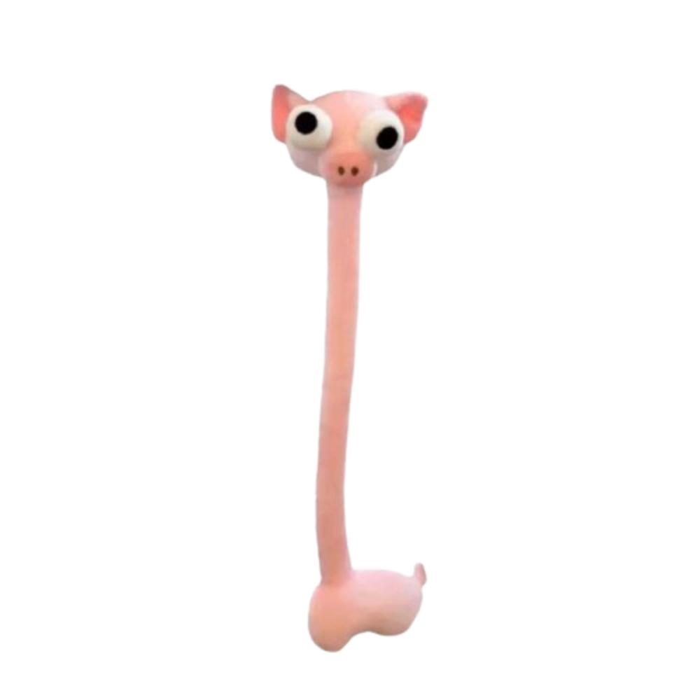 Funny Design Giraffe Bag Pendant White Color Pink Pig Plush Pendant  Gift For Girls