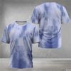 Short Sleeve Tee Summer Men's Fashionable Casual Tie Dye 3D Printed New Fast Drying Badminton and Tennis Short Top Gym Clothing