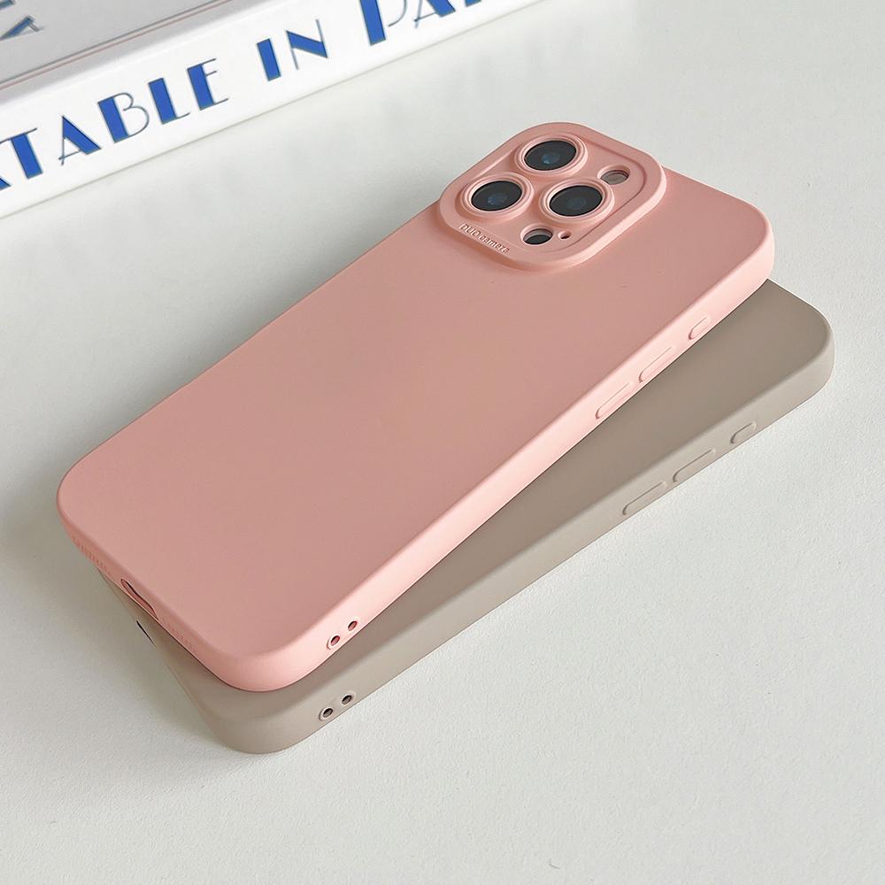 Titanium gray fine hole liquid silicone phone case for For Iphone 16 15 14 13 12 11 Pro Max Plus full shockproof soft bumper cover
