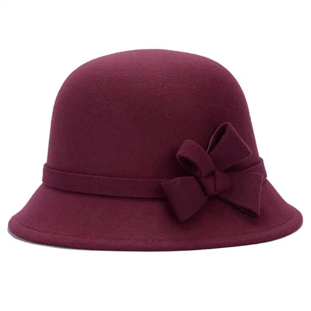 Autumn Winter New Woolen Top Hat, Women's British Hepburn Style Fisherman Hat, Elegant And Fashionable Versatile Church Wedding