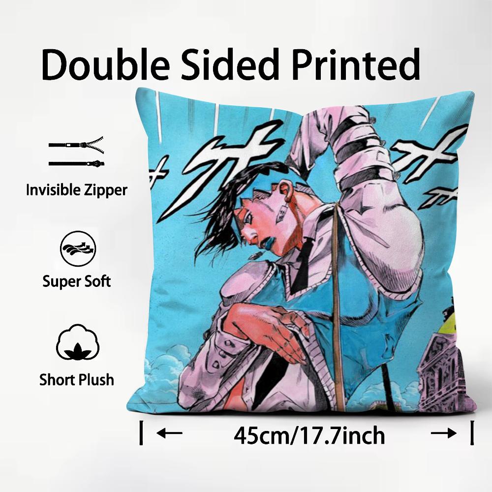 Hot J-Jjojo'S Bizarre Adventure Cushion Cover Soft Washable Pillow Case Multi-Scene For Couch Bed Travel Office Use