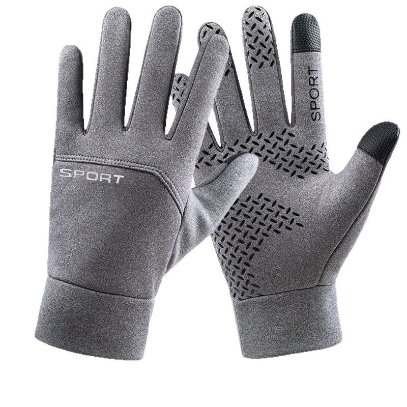 Men's Full-Finger Winter Cycling Gloves: Windproof, Waterproof, Non-Slip, Touchscreen-Compatible, Fleece-Lined for Cold Weather.