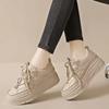 Thick Sole Perforated Shoes Woman Wide Heel Oxford Brand Luxury Women Ladies Platform Sneakers Sports Athletics Trend