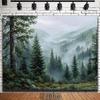 2D Foggy Mountain Pine Trees Backdrop for Landscape and Outdoor Photography