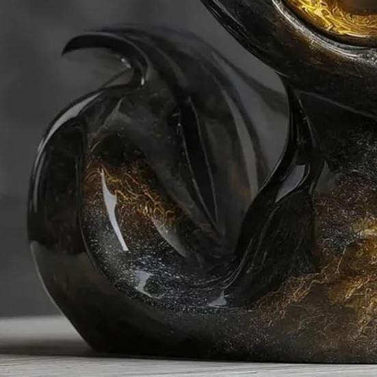 1/2Pcs Enigmatic Cat Sculpture Big Eyes Gaze Black Cat Statue Resin Figurine Home Office Desktop Decoration Ornament