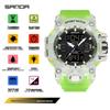 Sanda Multifunctional Waterproof Sports Watch for Outdoor and Student Use with Dual Display and Alarm Clock.