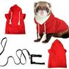 Ferrets Hoodie Sweater Shirt And Leash Harness Set For Cold Weather With Soft Fleece Fabric Nylon Rope Safety Control