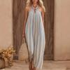 New Summer Striped Halter-Neck Maxi Dress – A Loose, Sleeveless Vacation-style Dress, The Top Choice for Women’s Beach Vacations