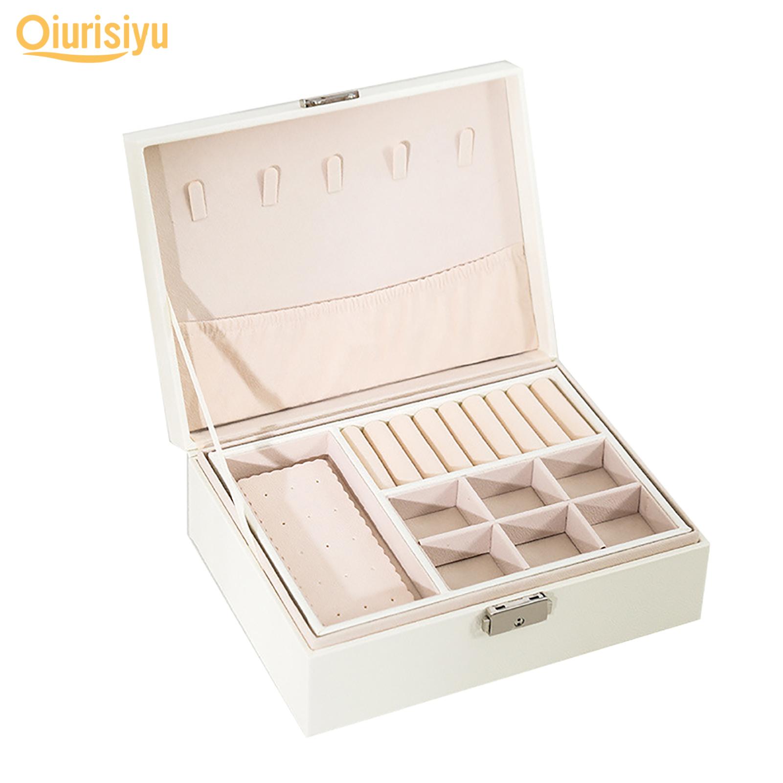 

Органайзер для ожерелья, 2-слойная шкатулка для драгоценностей белый