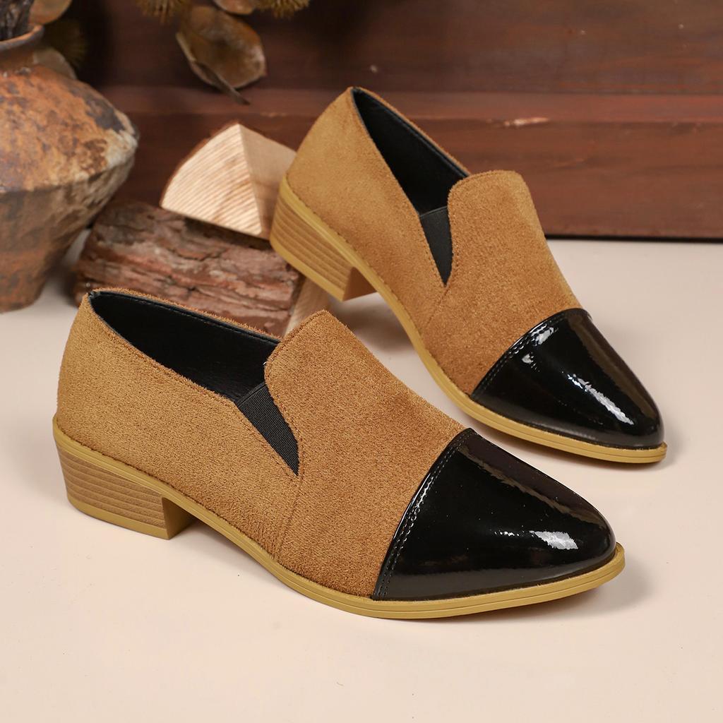 Fashion Autumn Plus Size Casual Women's Shoes European Style Ankle Boots Chunky Mid Heels Shoes Pointed Toe Trend New Chelsea