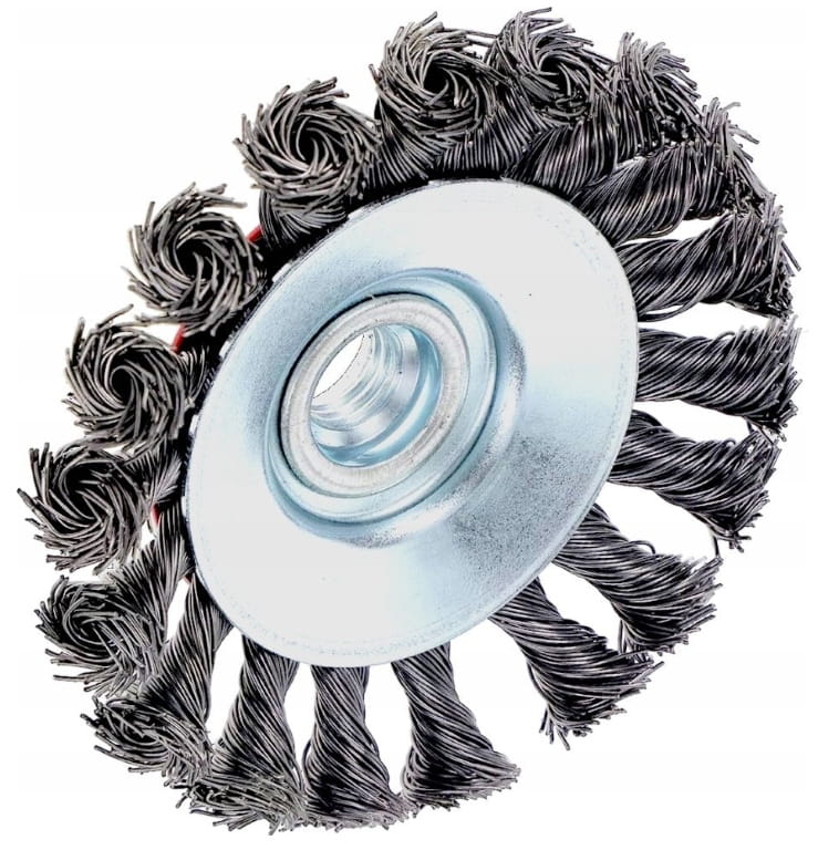 Hardened Conical Braided Disc Brush 4" 100Mm
