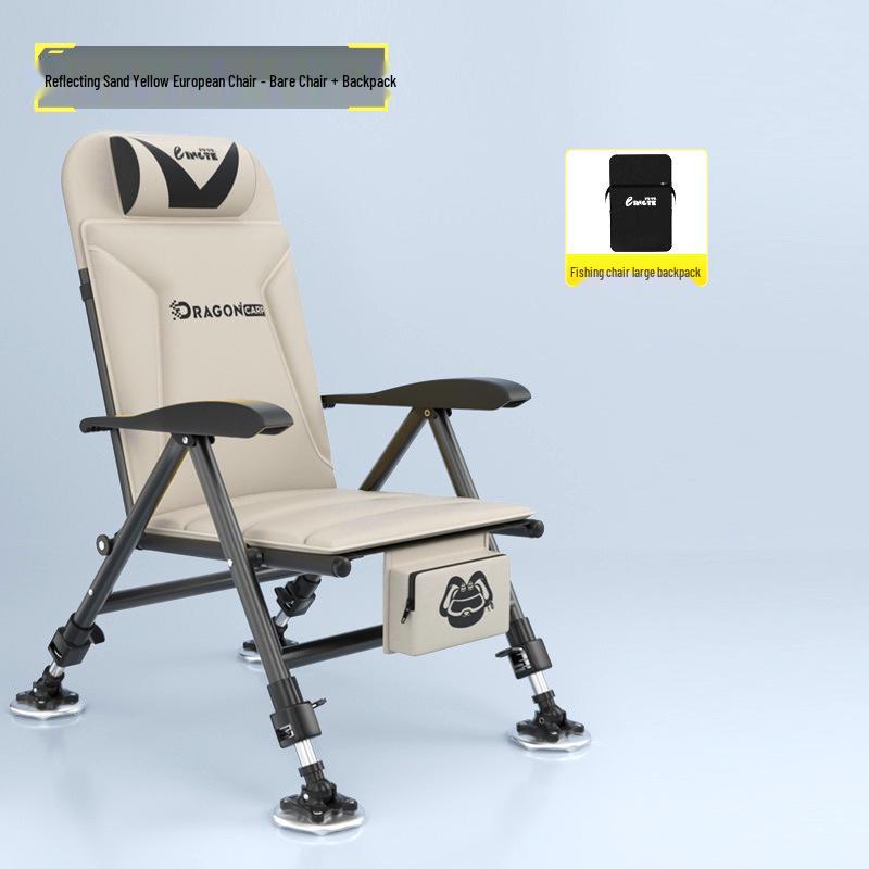 European-Style Multifunctional Reclining Foldable Fishing Chair with Platform