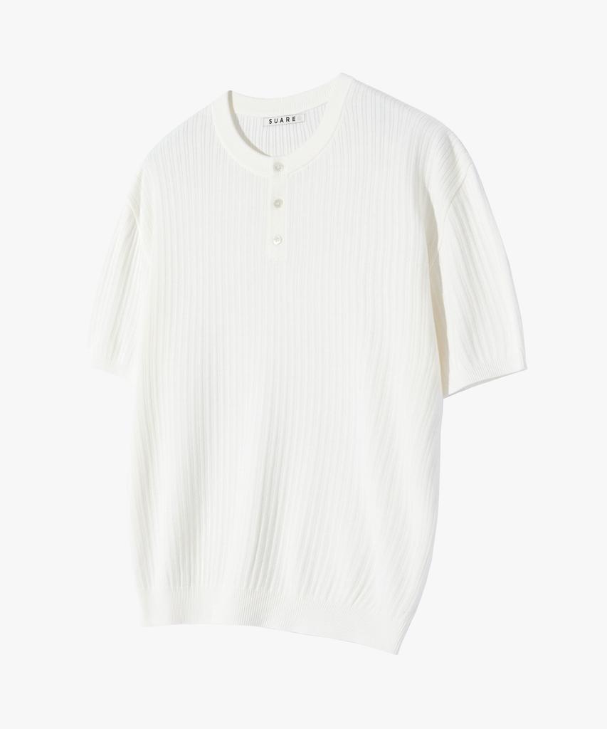 SUARE Cotton Henley Neck Washable Knit - 6 Colors (Type B)