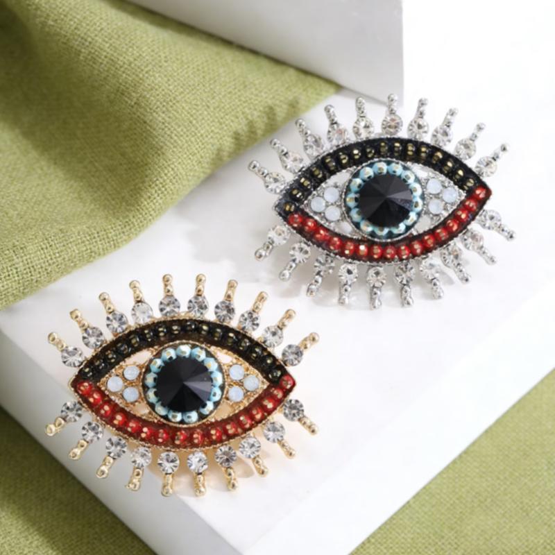 Rhinestone Office Brooch Badge Eye Shaped Pin Fashion Accessory for Parties Trendy Gifts Jewelry