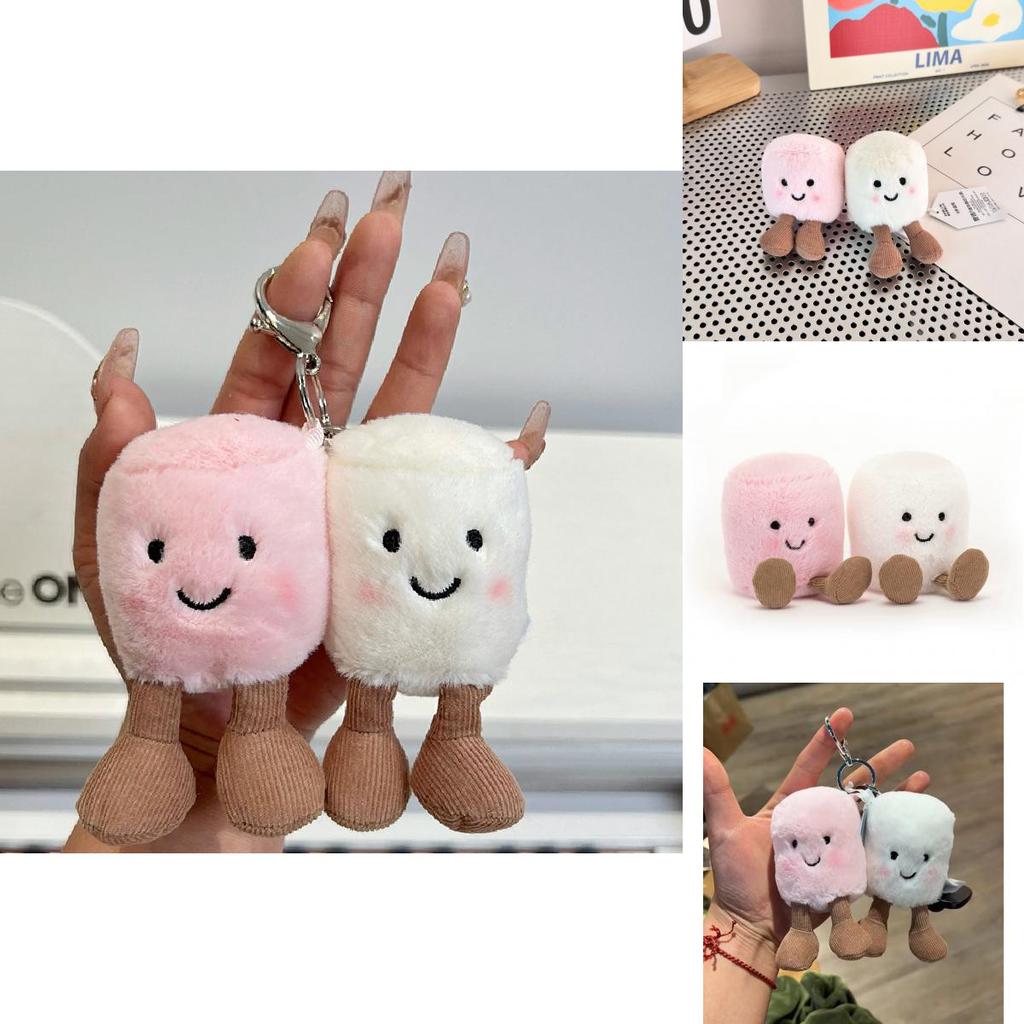 Cotton Candy Animal Plush Keychain With Soft Short Hair For Kids And Baby
