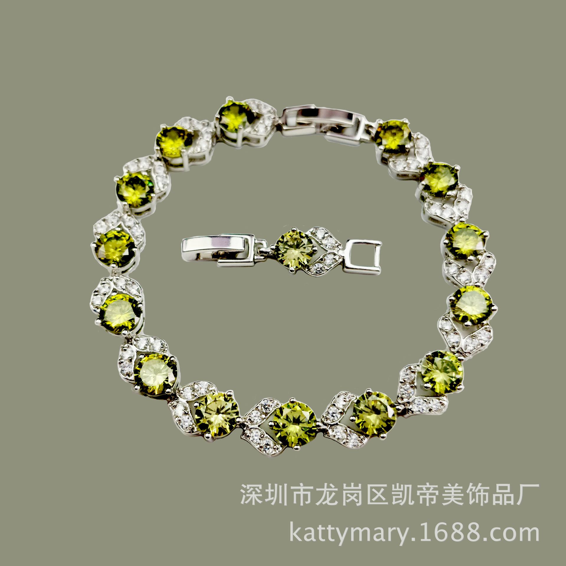 Браслет Женский Легкая Роскошь Темперамент Ювелирные Изделия Циркон Регулируемый Высокоценные Ювелирные Изделия Модные Ювелирные Изделия оливковый