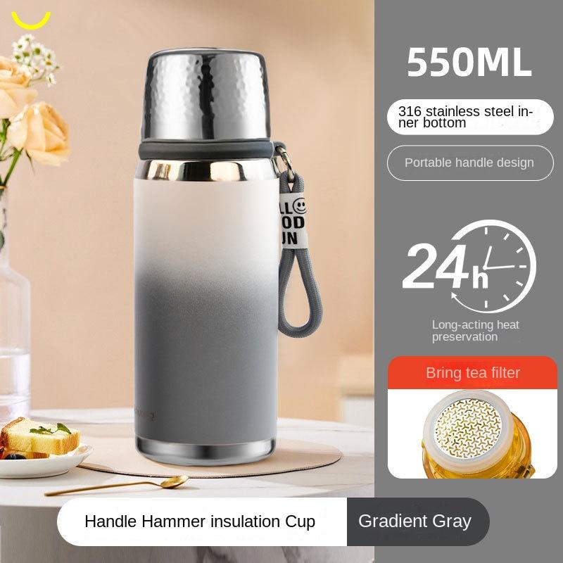 316 Tea Thermos Cup Female Good-looking Gradient Lightweight Handle Students Go out to School Roomy Travel Kettle