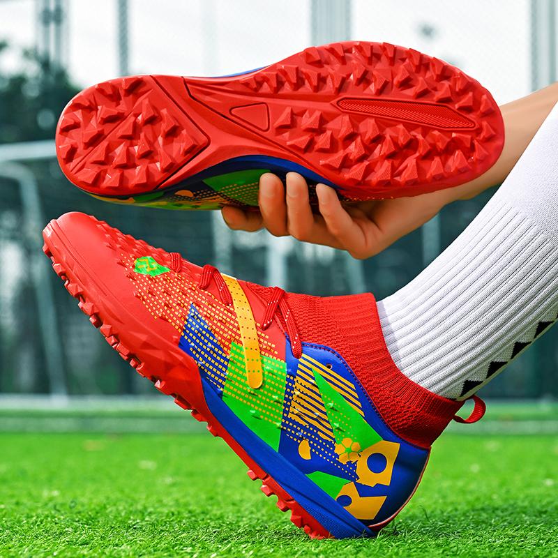 Purple Football Shoes for Men And Women Professional Soccer Cleats Training Shoes for Outdoor Artificial Grass