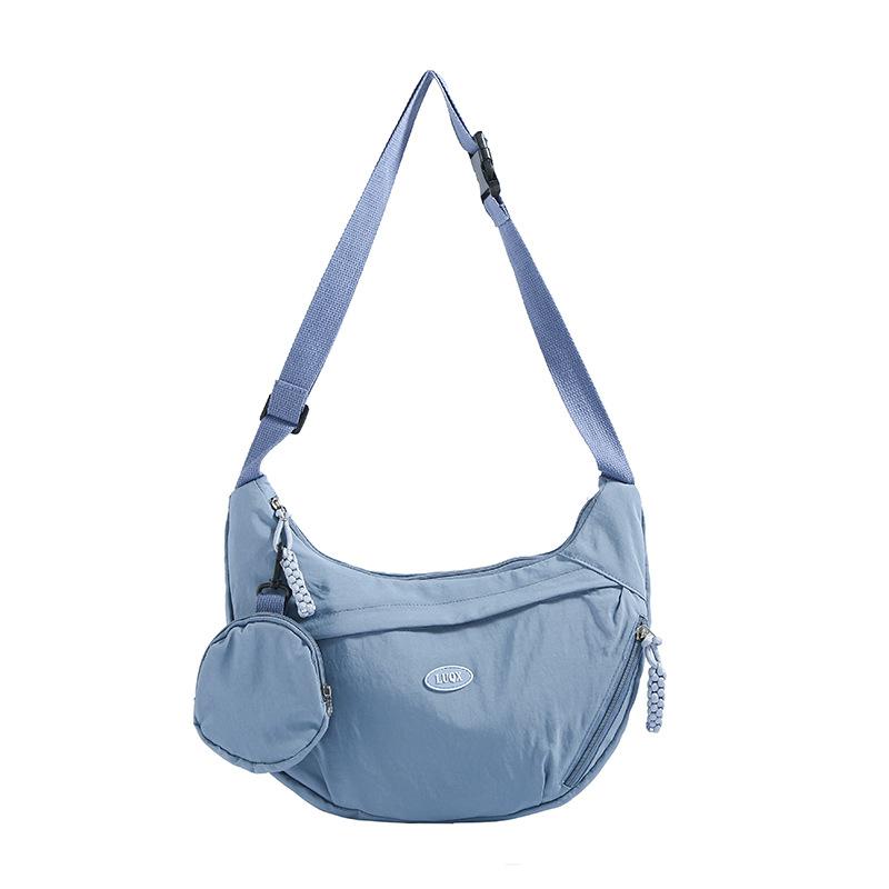 Women's bag new casual dumpling bag large capacity solid color simple commuting shoulder bag student class messenger bag
