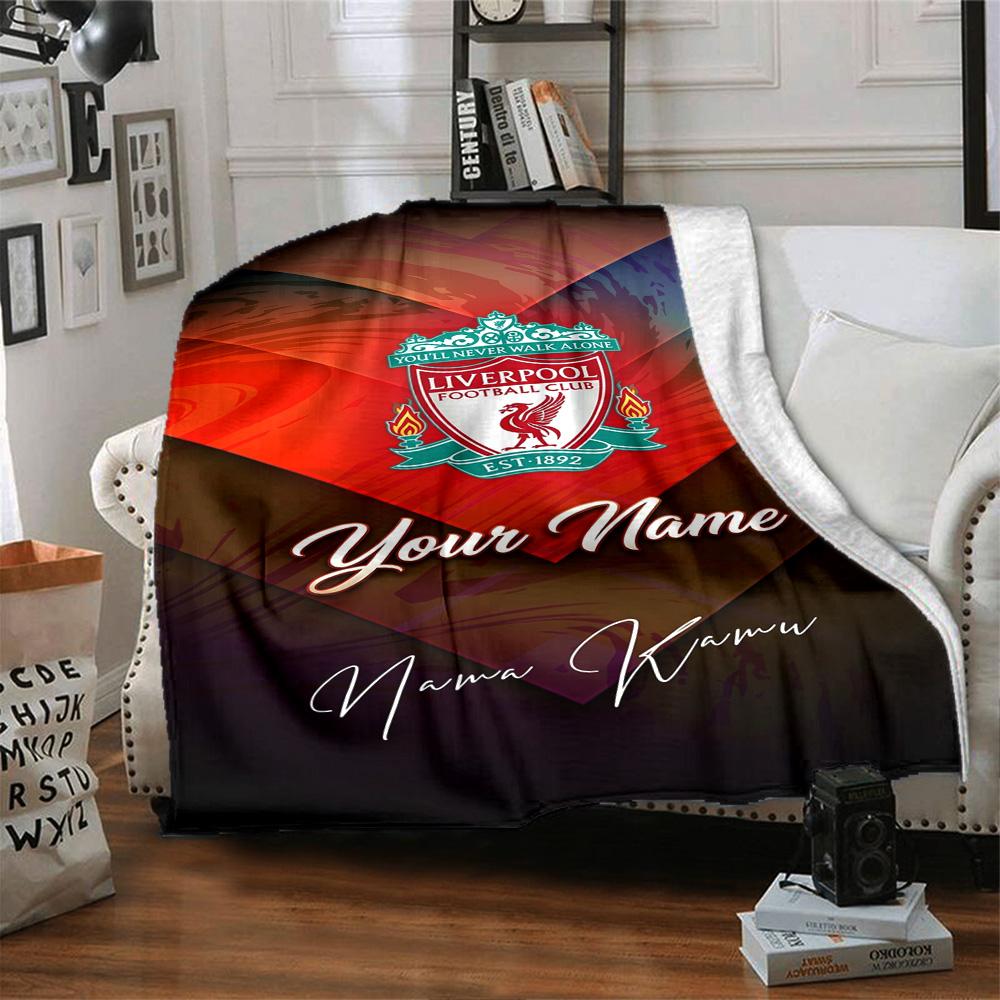 Liverpool Personalized Name Blanket Lightweight Customizable Blanket Durable Comfort Versatile for Picnics Sofa Couch Bedding Four Seasons Multipurpos