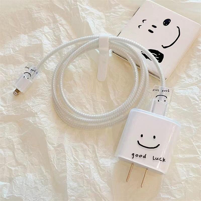 Geeignet für Apple Datenkabel Schutzhülle Ladegerät 20W Schnellladung bruchsicher Kabelaufwickler Niedliches Blume Tier Fortgeschritten