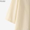 ZANZEA Women Round Neck 3/4 Sleeve Loose Casual Blouse