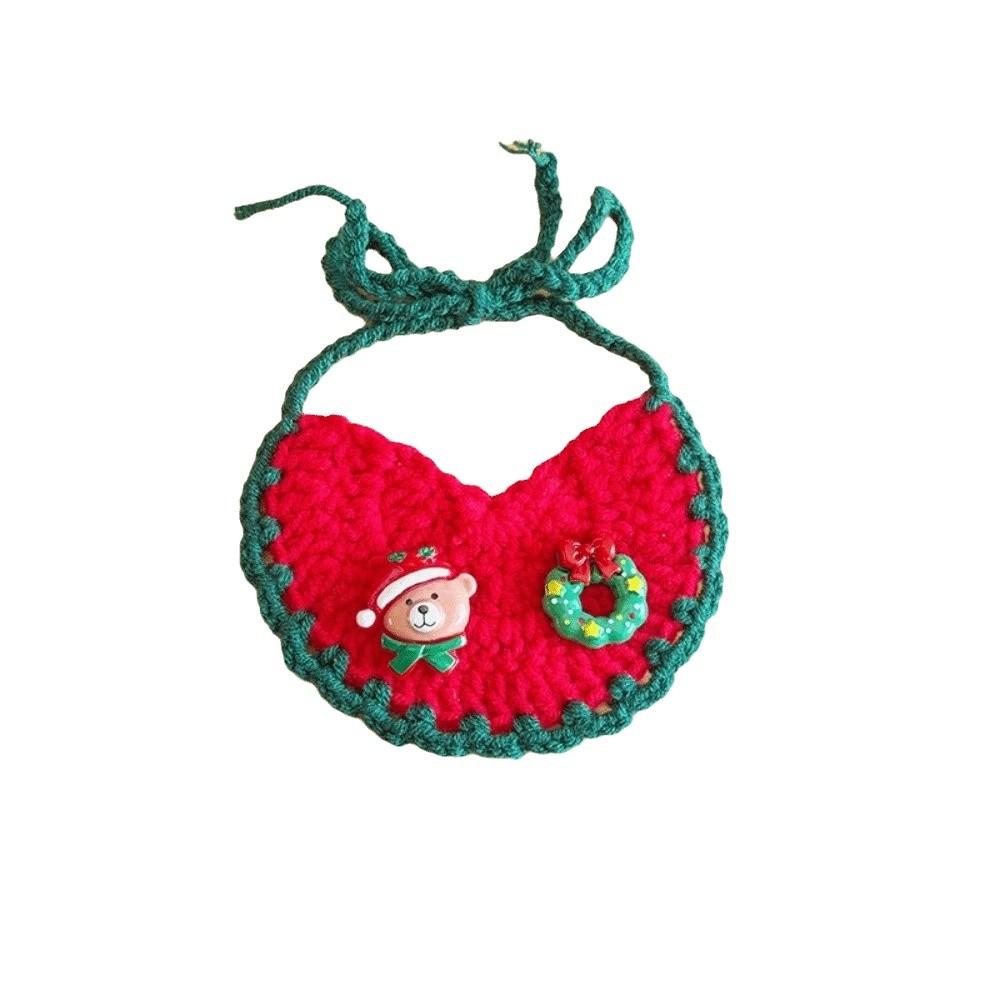 Santa Badge Pet Santa Scarf Crochet Pattern .Knit Kitten Bandana Christmas Cat Bib Cat Lovers