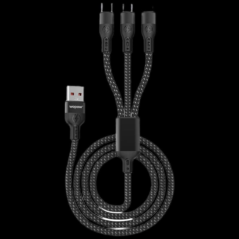 WOPOW 3-in-1 Fast Charging Data Cable