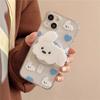 Cute Cartoon Love Puppy Transparent For Magsafe Holder Phone Case For iPhone 16 15 12 13 11 7 8 14 ProMax Magnetic Soft Cover
