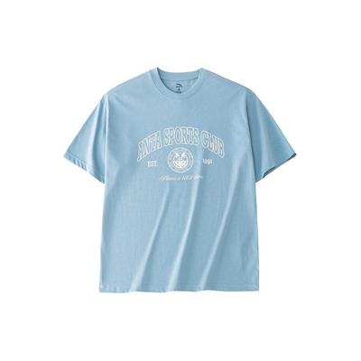 Lifestylová séria Písmeno Okrúhly výstrih Pulóver Tričko s krátkym rukávom Pánske tričká Svetlomodré 152428102-2