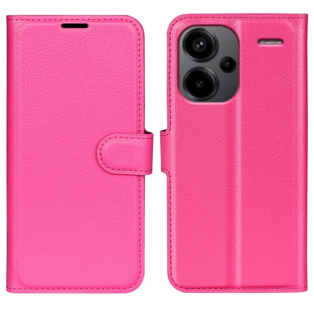 

For Xiaomi Redmi Note 13 Pro+ 5G Case Litchi Texture Wallet Stand Leather Phone Shell Rose