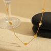 18K Gold Hammered Round Disc Stainless Steel Necklace for Women, Fashionable Minimalist Versatile Clavicle Chain