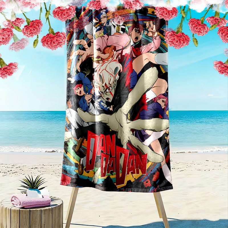 Dandadan 2D Flat Print Beach Towel, Large Soft Quick Dry Towel for Beach Camping SwimmingXSTJ0915281