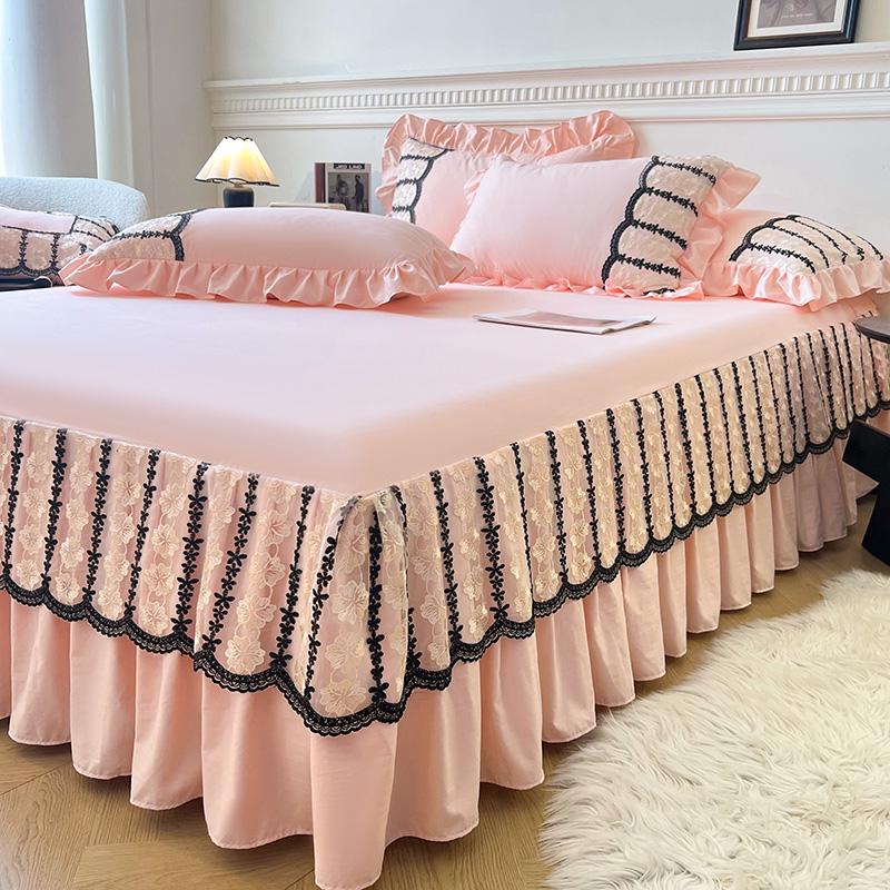 Lace Princess Floor-Length Bed Sheet with Ruffled Hem