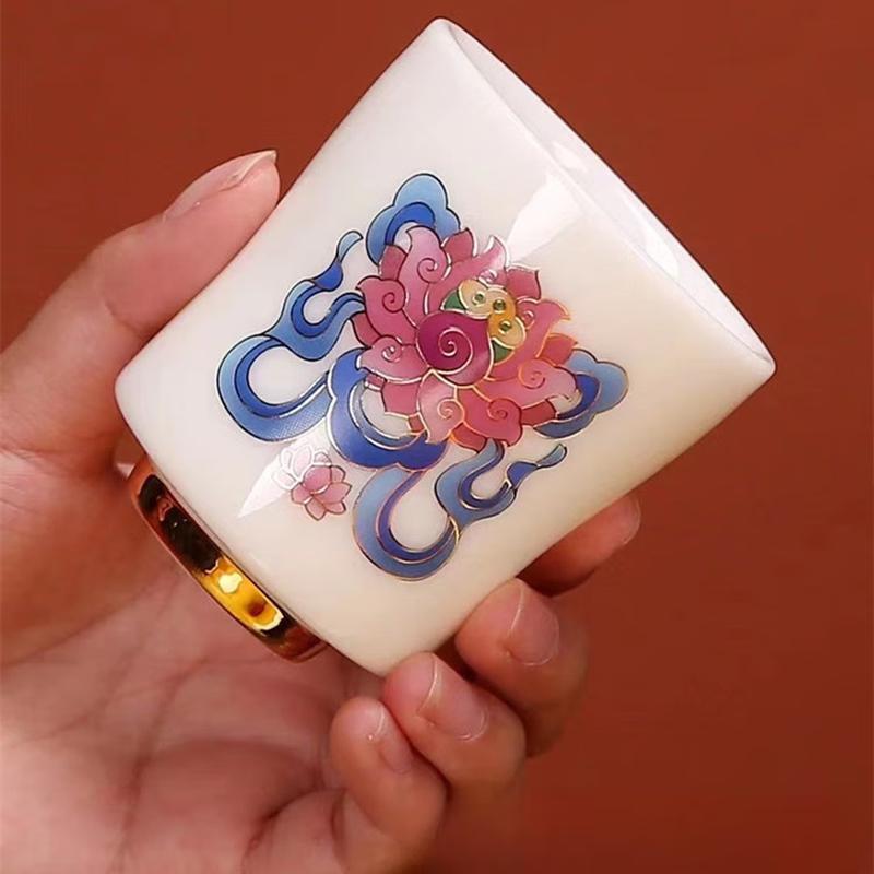 

Dehua Mutton Fat Jade White Porcelain Lotus Master Teacup