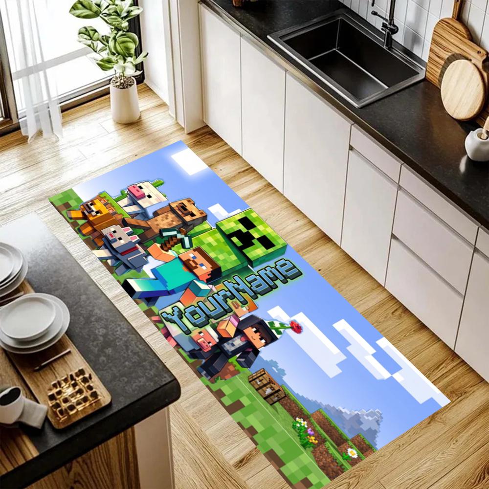 Minecraft Customize Your Name Kitchen Rug Runner Rug Laundry Mat Hallway Entryway The Best Gift Choice