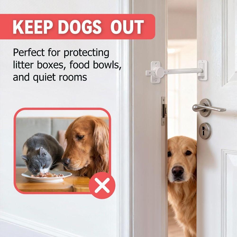 NEW Pet Proof Door Stopper Secure Locking Adjustable Cat Door Holder Uniersal Pet Door Stop Nursery