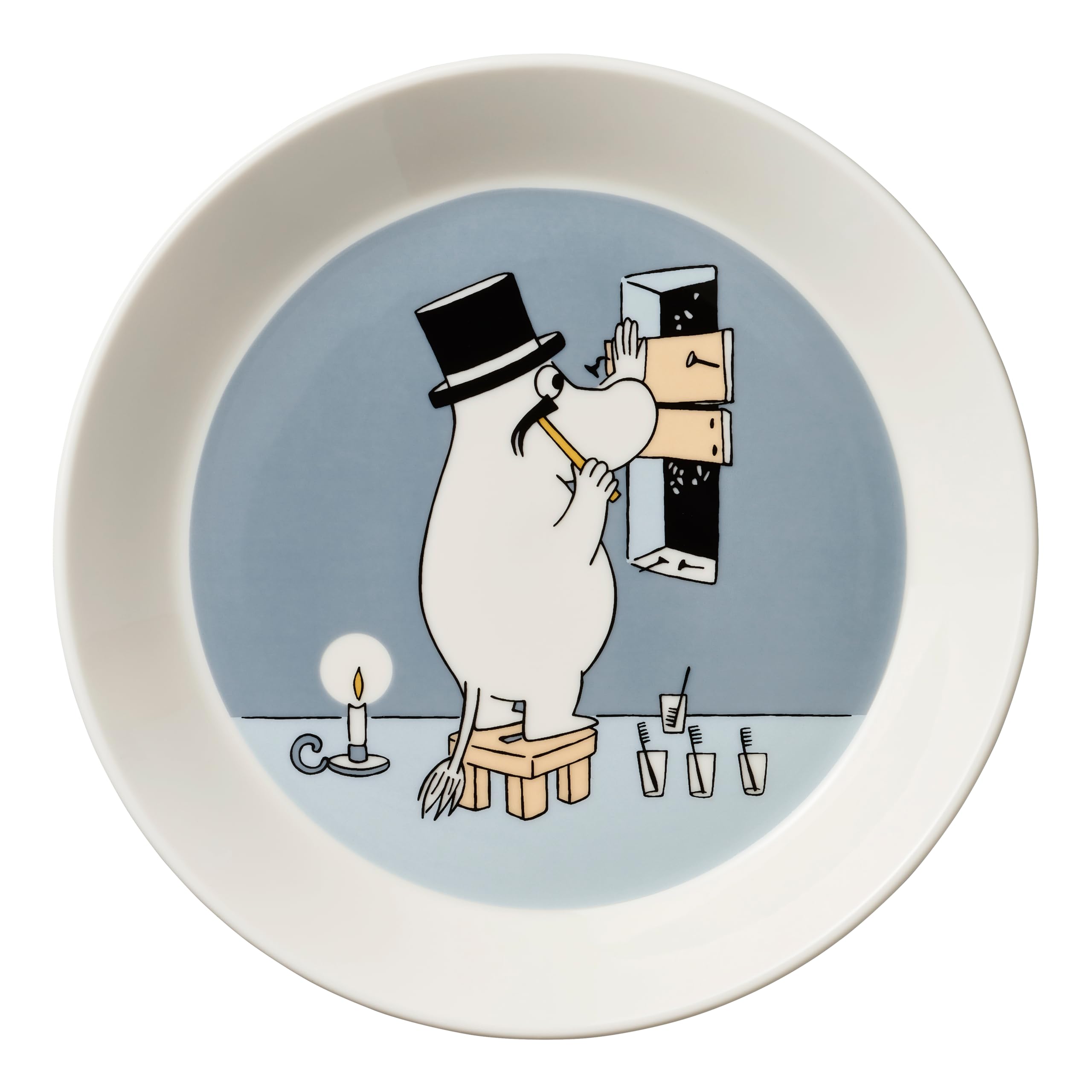 

Moomin by ARABIA 19cm Classic Moominpappa Gray 1066913 [Officially Imported] Plate, Arabia,