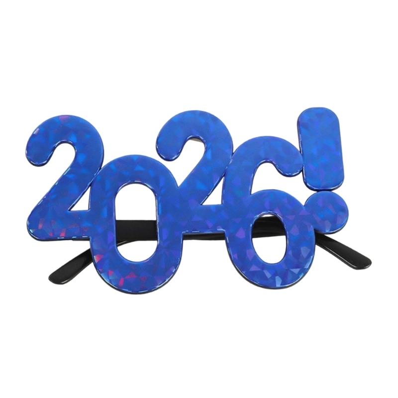 2026 Themed Celebration Glasses With Glittering Numbers Costume Accessory for Party Photos and Decorative Backdrops