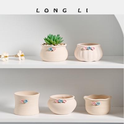 Keramik-Blumentopf für Sukkulenten, Vasen-Ornamente, Wohnzimmer, Heimdekoration, Garten