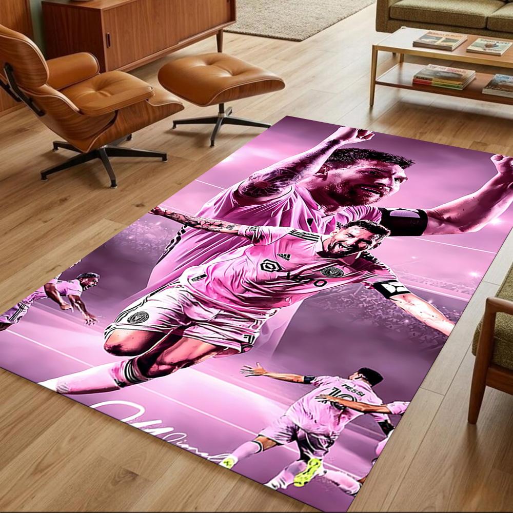 Messi's Legacy Soccer Carpet Suitable for Foyer Playrooms Dining Room Game Room Anti-slip Rug Decorate Offices Perfect Birthday/Christmas Gift Idea