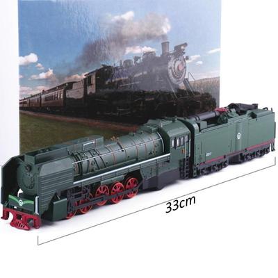 Odlewana zabawka Model 1:87 skala klasy QJ2 nr 0001 lokomotywa zasilana gazem, pojazd wycofany z dźwiękiem i światłem samochód klasyczny
