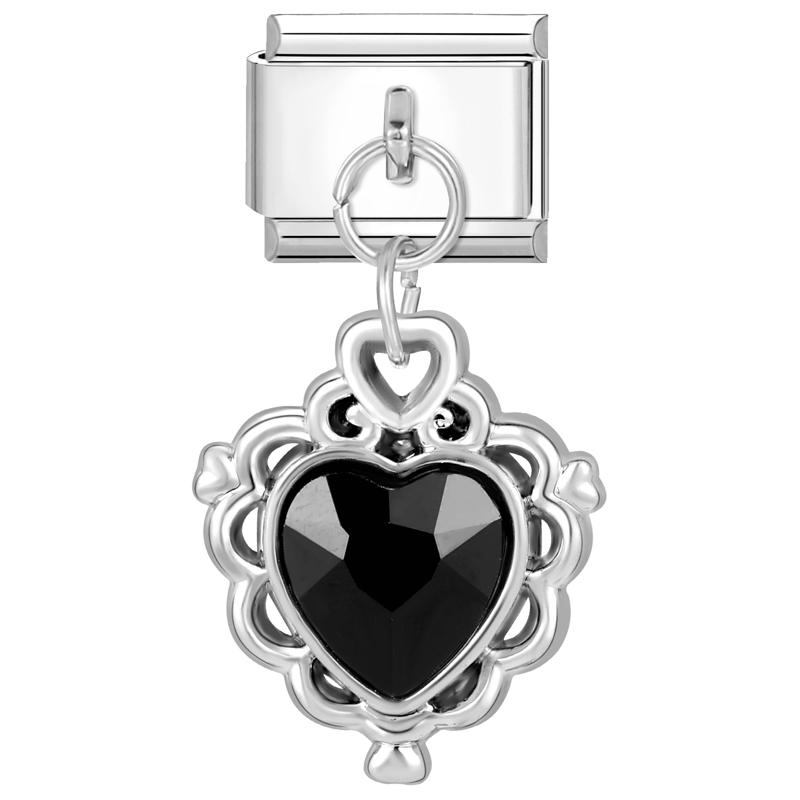 

Black NO.8 Ball Cats Eyes Tai Chi Butterfly Heart Italian Charm Links Fit 9mm Stainless Steel Bracelet Women DIY Making Gifts