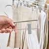 5PCS Gold Metal Trouser Racks,Space Aluminum Durable Thickened Storage Rack with Clips for Skirts,Light Luxury Pants Hangers