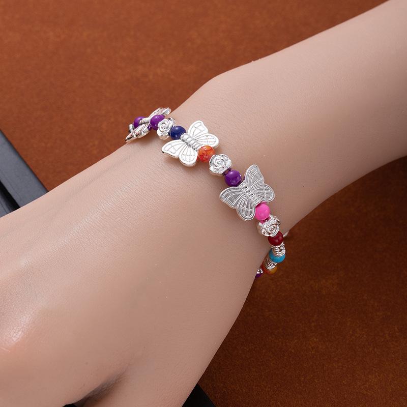Handmade Beaded Yunnan Ethnic Style Bracelet Women'S Retro Bohemian Color Tibetan Bracelet Tibetan Anklet Accessories